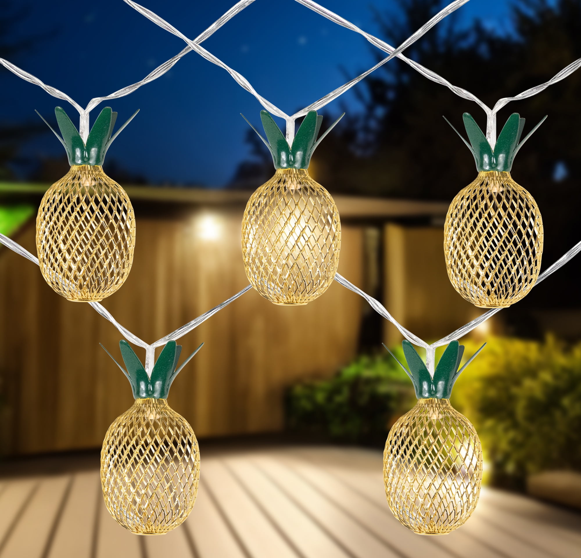 Battery Operated Warm White LED Pineapple String Lights