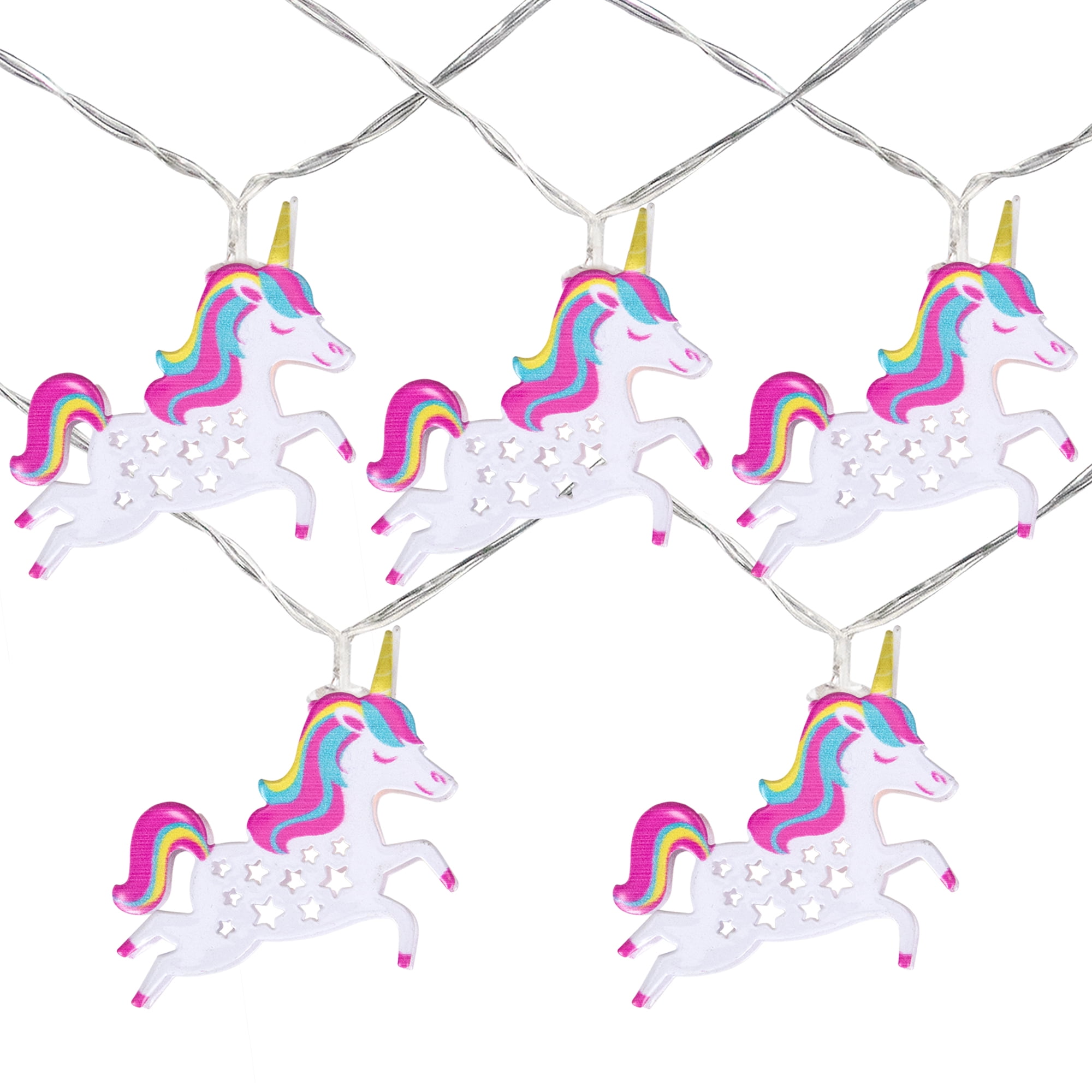 10 B/O LED Warm White Unicorn Christmas Lights - 3' Clear Wire