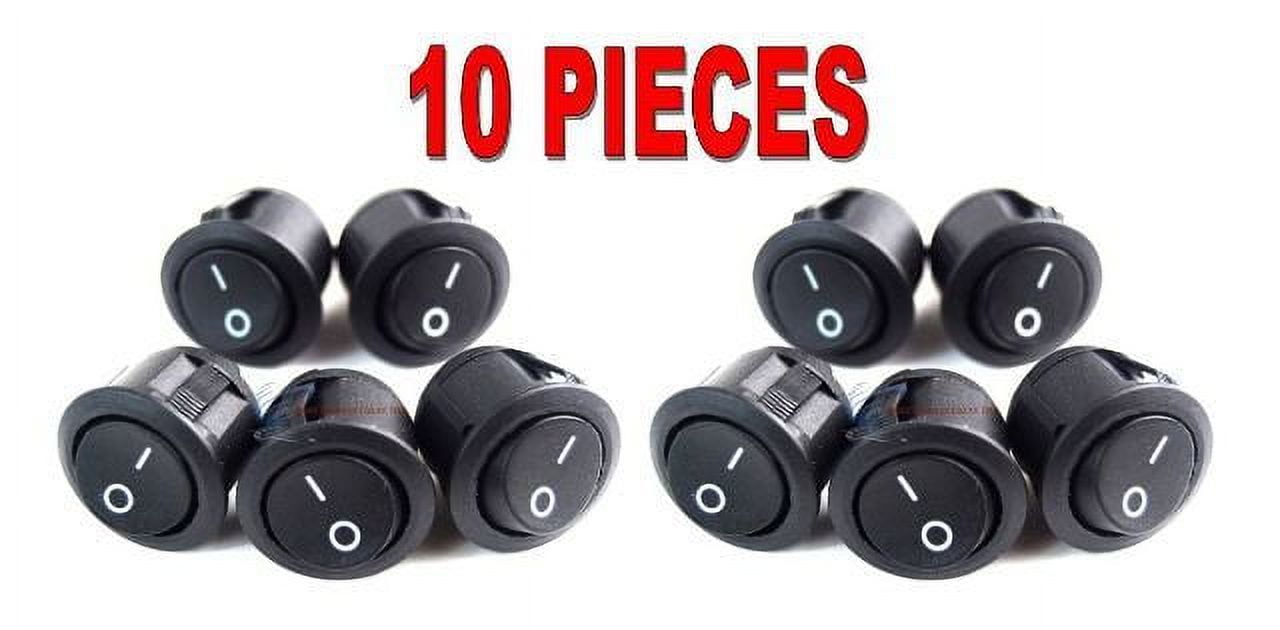 (10) BLACK 12 VOLT ON/OFF TOGGLE CAR AUDIO AND POWER FOG LIGHT ROCKER ...