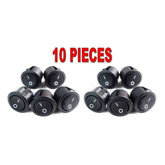(10) BLACK 12 VOLT ON/OFF TOGGLE CAR AUDIO AND POWER FOG LIGHT ROCKER SWITCH