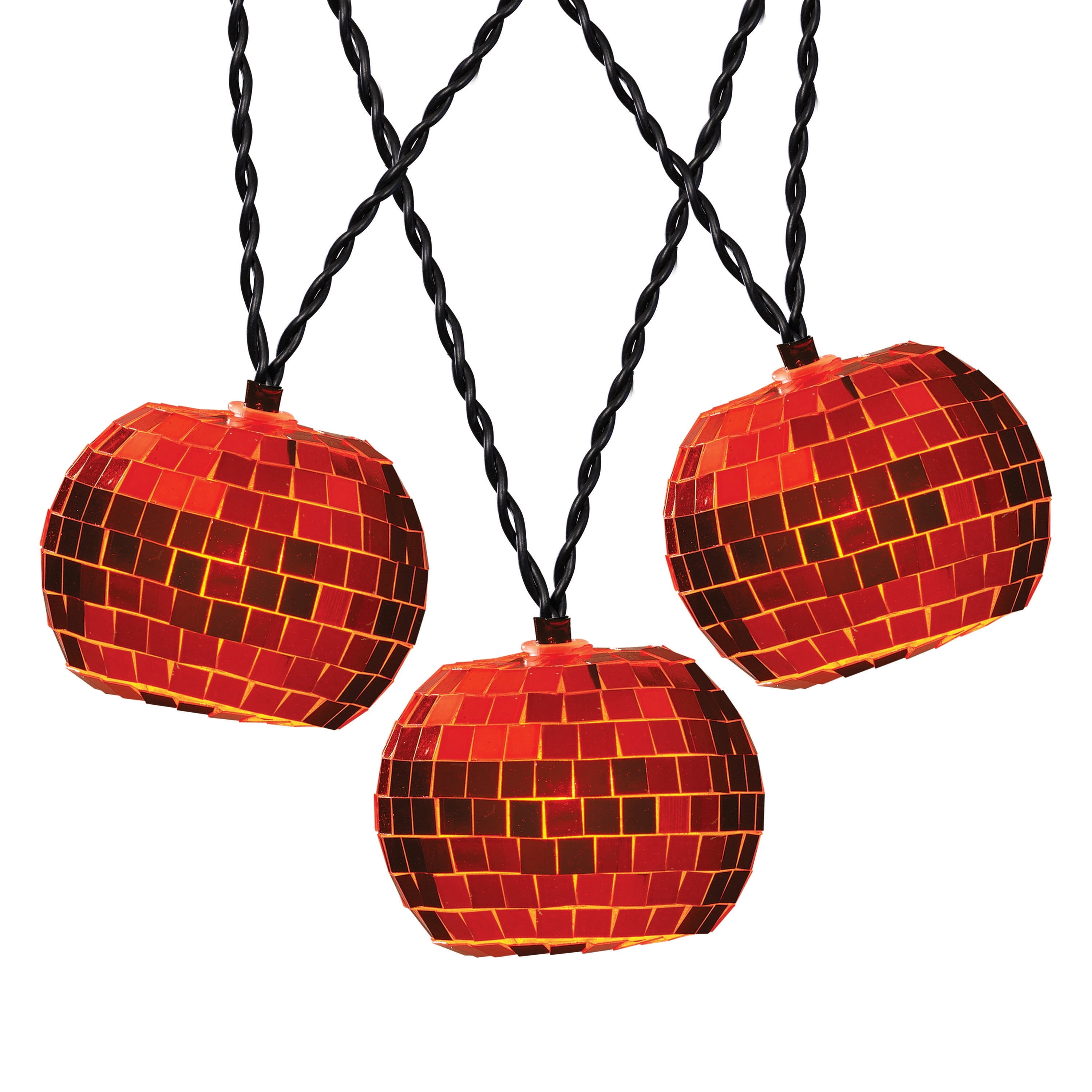 Indoor 10-Count Battery-Operated LED Disco Pumpkin String Lights, Orange, 4.5', Halloween by Way To Celebrate