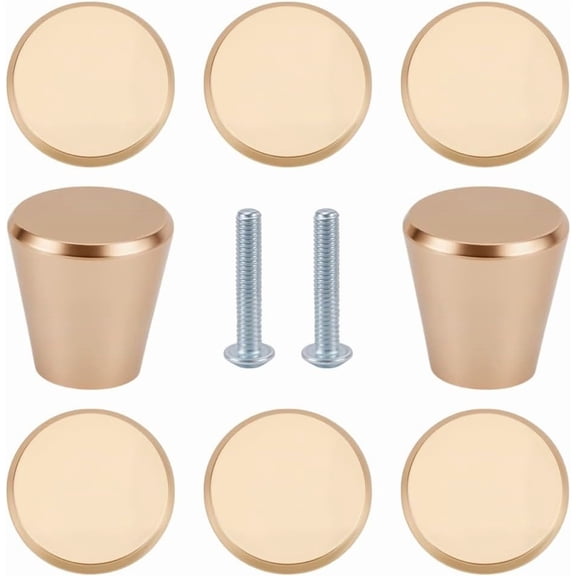 10 Bags Cone Aluminum Alloy Drawer Knobs Drawer Pulls Handle with Iron Screw for Home Cabinet Cupboard and Dresser Platinum Light Gold