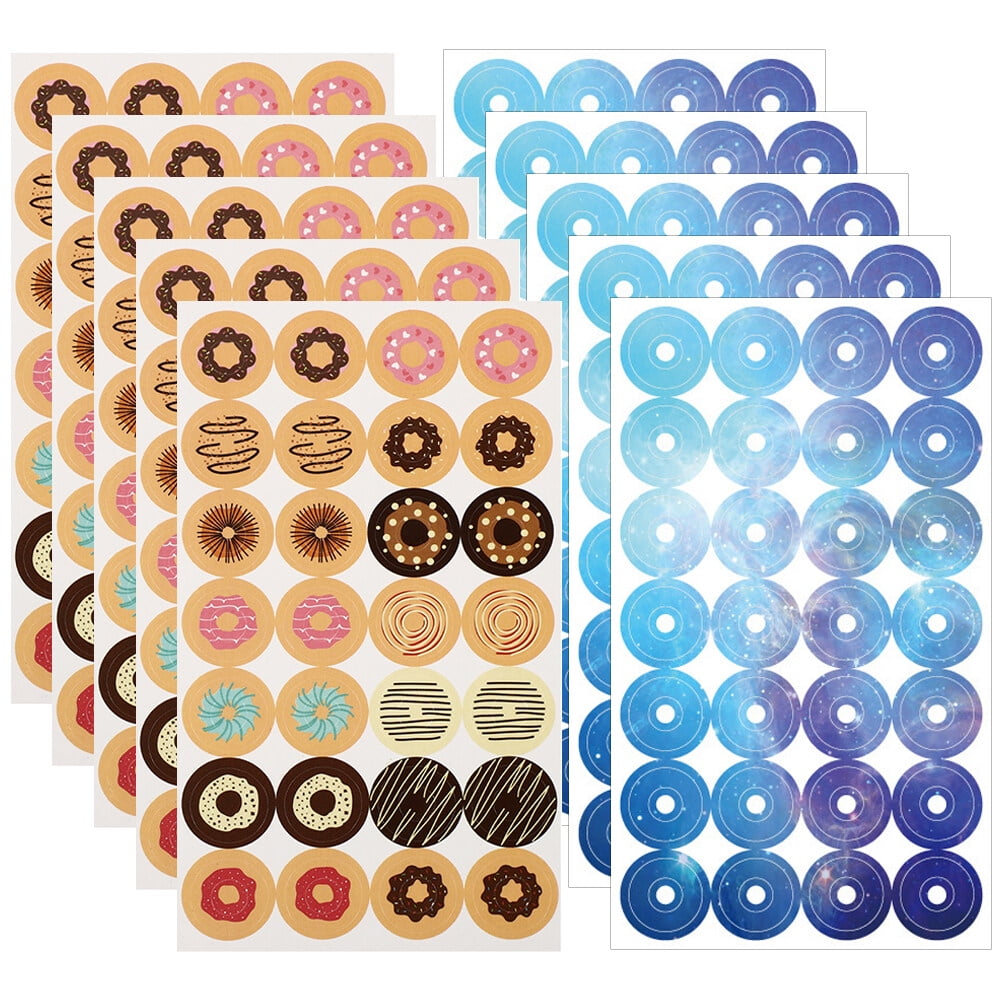 10 Bags Loose Leaf Stickers Daily Use Paper Binder Clips Round Labels