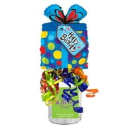 10" Balloon Happy Birthday Blue Present U Fill Party Containers