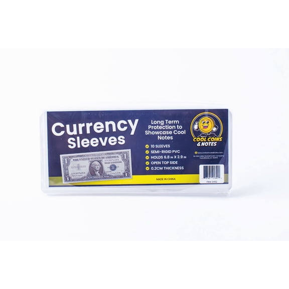 10 Banknote Holders Currency Sleeves Rigid US Dollar Modern Size Paper Money Topload Holders Notes