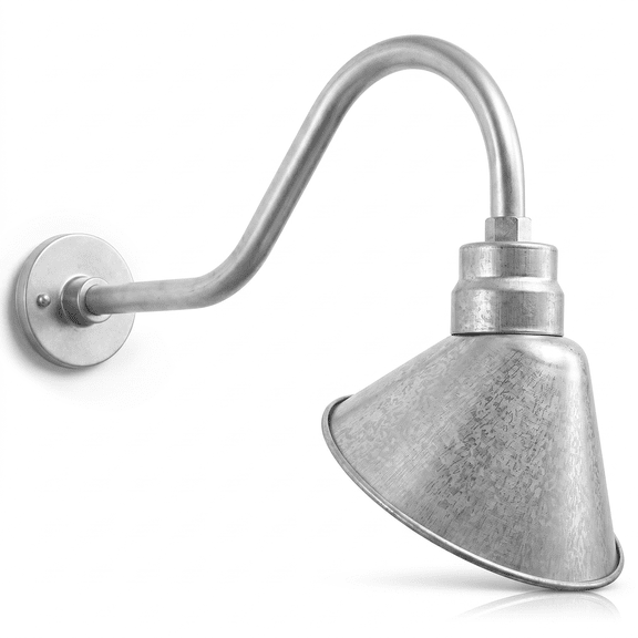 10" Barn Light Fixture with Adjustable 19 3/4 Gooseneck Arm - Indoor/Outdoor Use - Sign Lighting - LED Wall Lamps