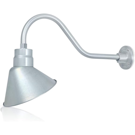 10" Barn Light Fixture with Adjustable 19 3/4 Gooseneck Arm - Indoor/Outdoor Use - Sign Lighting - LED Wall Lamps