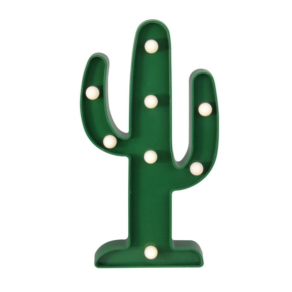 10" Battery Operated LED Lighted Green Cactus Marquee Sign