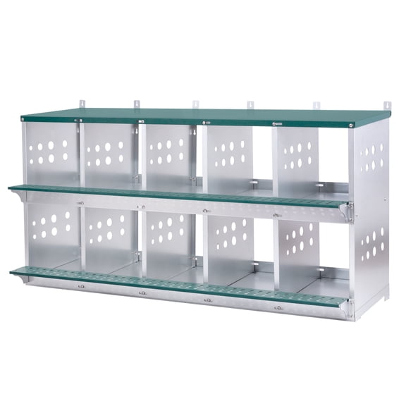 10-Bay Metal Nest Box for Hens/Ducks  Easy Egg Collection