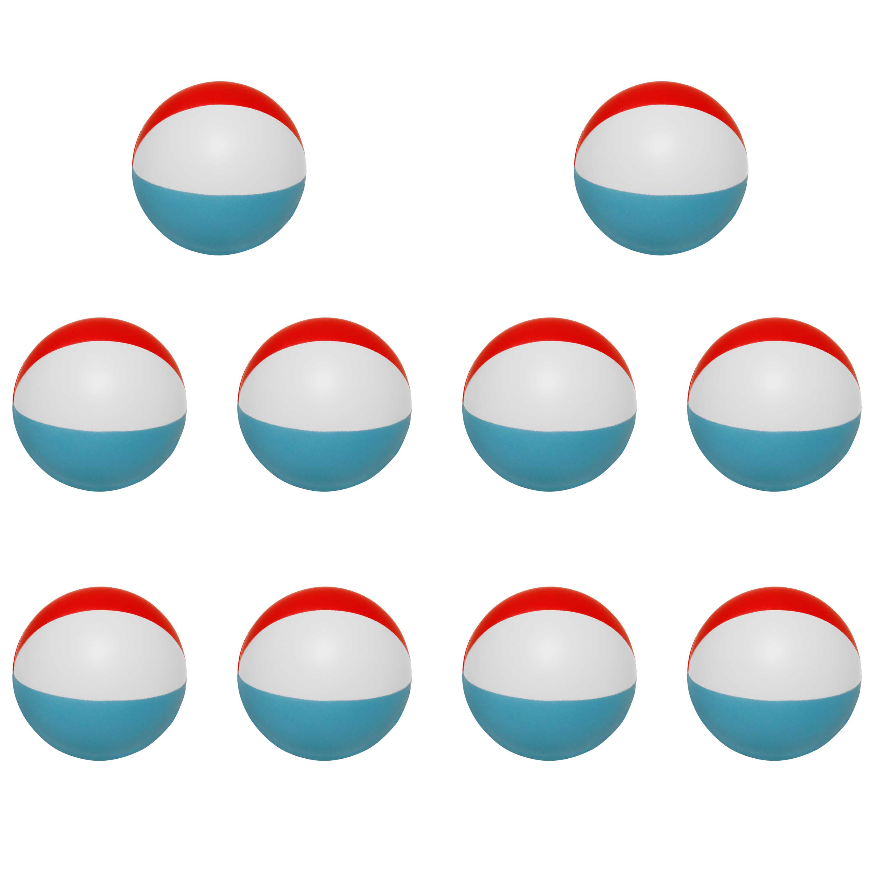 10 Beach Ball Stress Balls Pack - Round, Stress Reliever, Hand Therapy, Lightweight - Beach