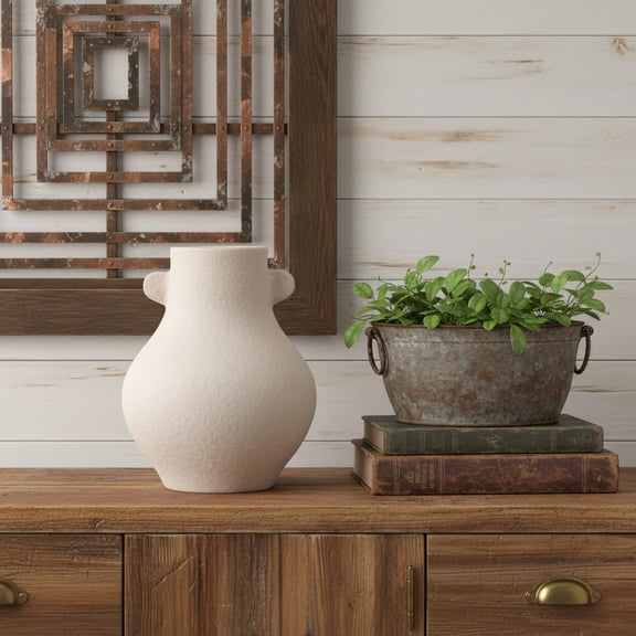 10" Beige Recycled Paper Round Urn