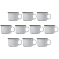 thumbnail image 1 of 10 Bijou Ceramic Campfire Coffee Mugs Set, 8 oz. - Ceramic, Speckled, Sturdy, C-handle - White, 1 of 5