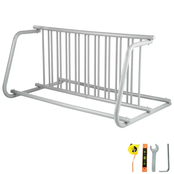 10 Bike Floor Rack 59 Inch All Steel Grid Storage Stand 10 Bike Capacity Dual Side for Garage Street Yard Bike Event