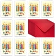 thumbnail image 1 of 10 Birthday Cards Assortment with Envelopes, 5 x 7 inches Beautiful Folded Blank Greeting Cards, Elegant Design Note Cards for Celebrations, Special Occasions, Friends (Color-E), 1 of 1