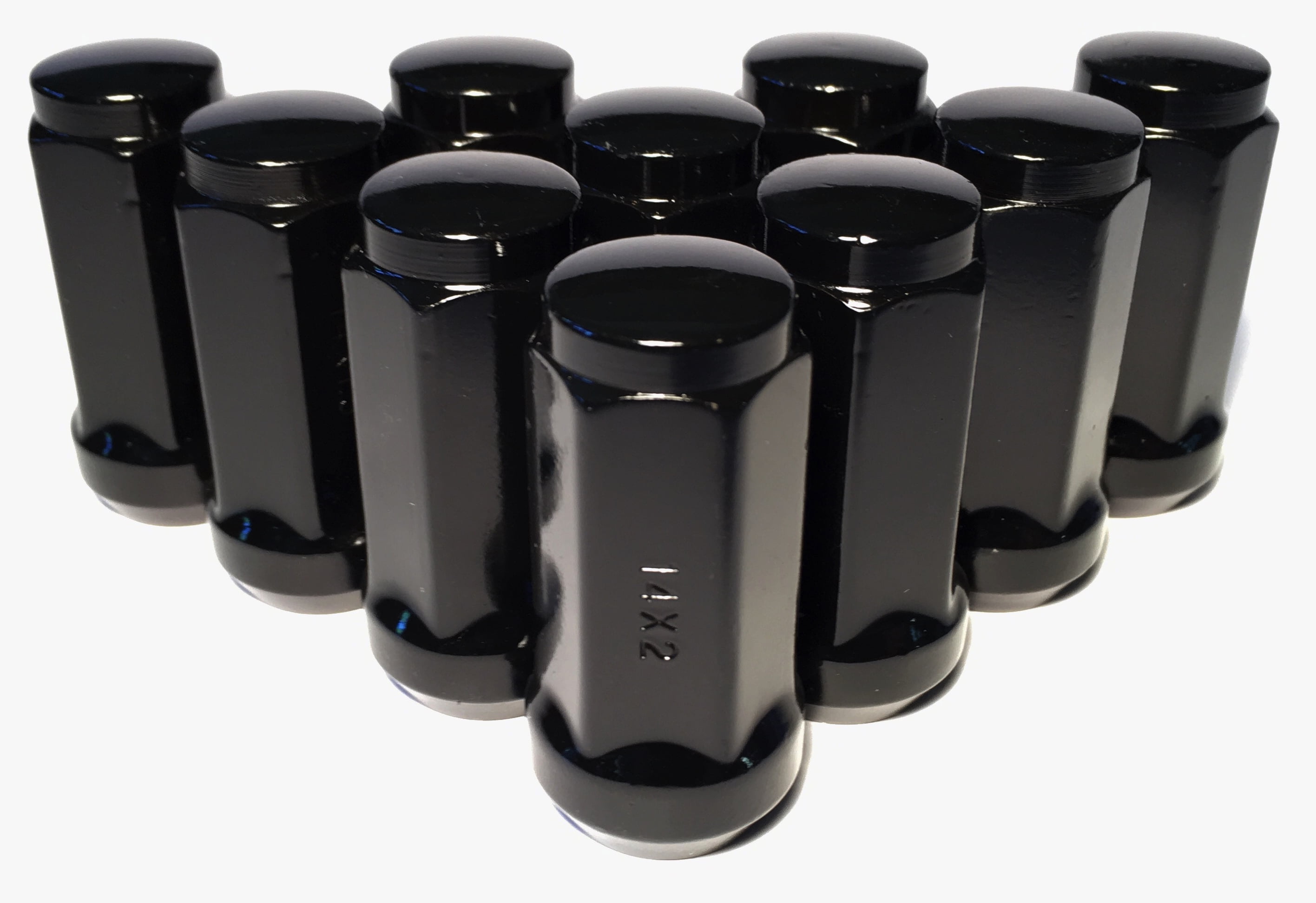 10 Black 14x2 Lug Nuts 1 9 quot Long Bulge Acorn w/ 3/4 quot Hex Ford Lincoln 10 Black 14x2 Lug Nuts 1 9 quot Long Bulge Acorn w/ 3/4 quot Hex Ford Lincoln