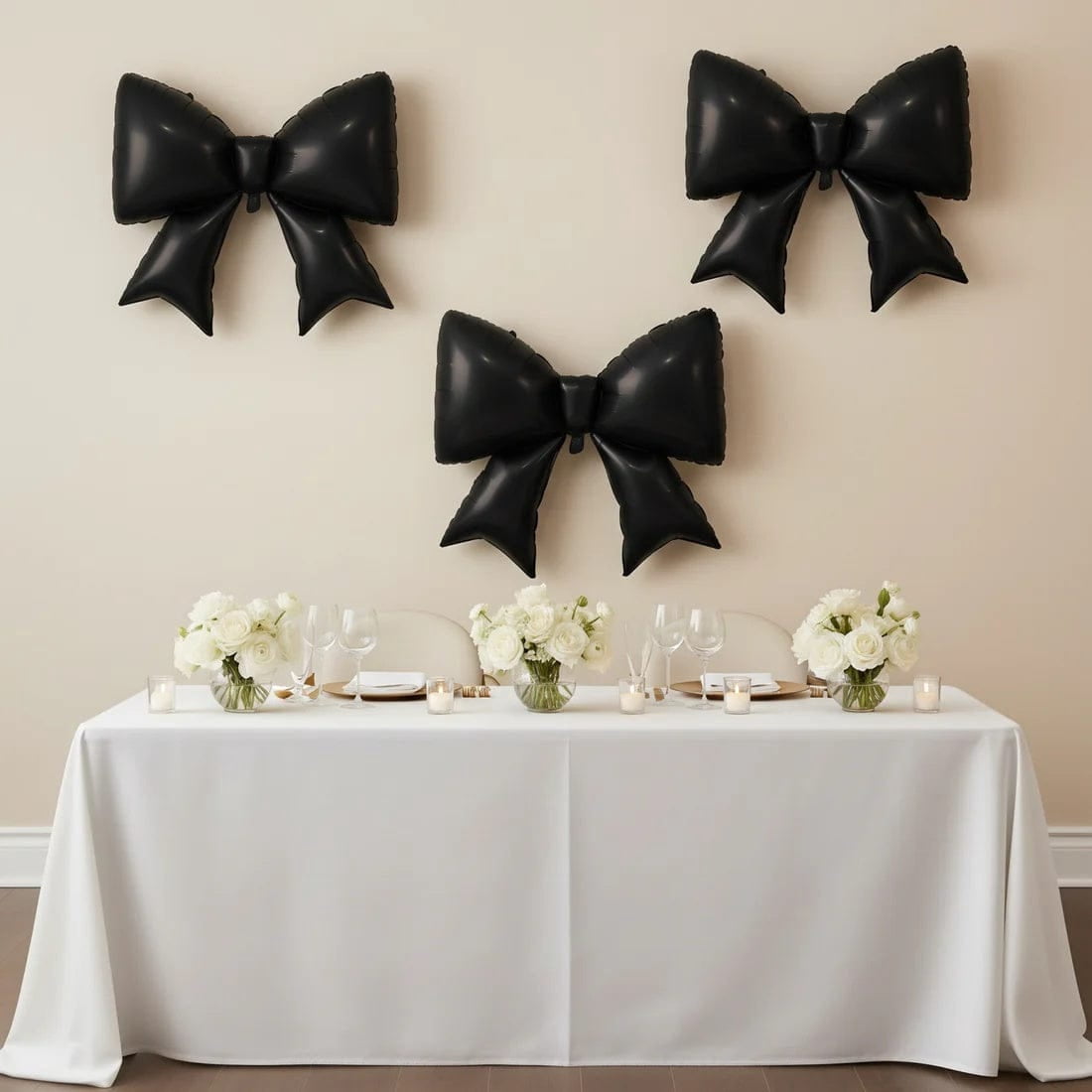10 Black 29x27 in Matte Giant Bow Mylar Foil Balloons Wedding Party Event Decorations