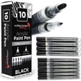 thumbnail image 1 of 10 Black Acrylic Paint Pens, Double Pack of Both Extra Fine and Medium Tip Paint Markers - ArtShip Design, 1 of 7