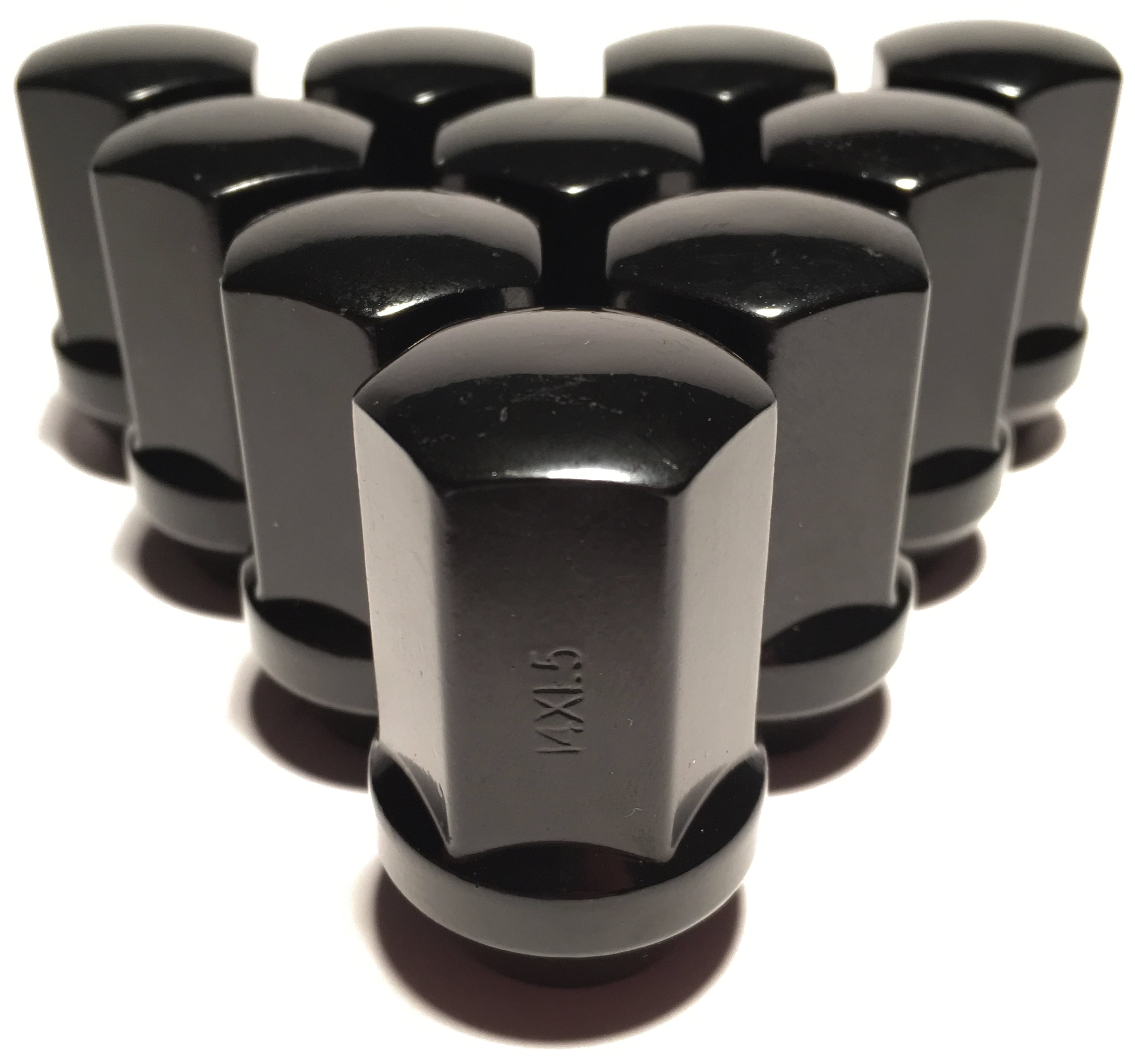 10 Black Camaro 14x1.5 OEM Solid Style Lug Nuts 22mm Hex CTS-V 7/8" Hex