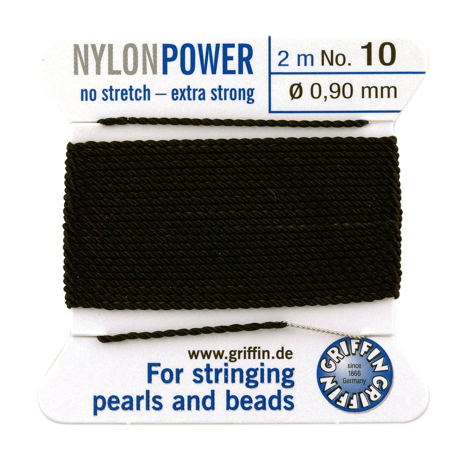 10 Black Griffin Nylon Bead Cord (2 Meters)