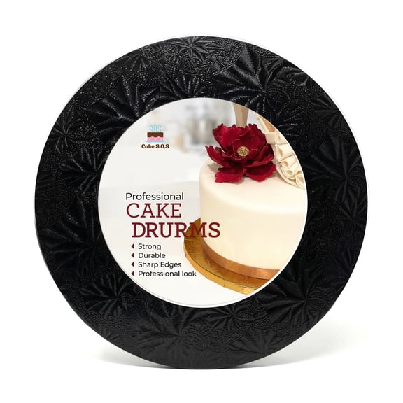 Cake S.O.S 10 Inches Black Round Cake Drum Board, 1/2 Thick, (1-Pack)