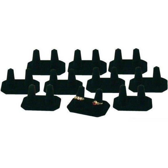 10 Black Velvet Finger Display Wedding Band Ring Holder