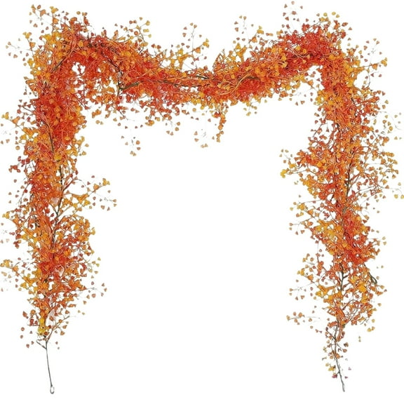 Under $10 Black White Hanging Fern, Abs Orange Artificial Greenery Wall Decor, Black White Hanging Fern Plants - Artificial Greenery for Wall And Room Decor