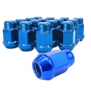 10 Blue 1/2 Closed End Two Piece Bulge Acorn Wheel Lug Nuts - 3/4, 19mm Hex - 1.38 Inch Tall - Fits Many Boat Trailers, Buick, Cadillac, Chevrolet, Dodge, Ford, Jeep