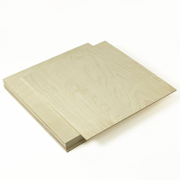 10 Boards of 12” x 12” 3mm 1/8 inch Grade B/BB Baltic Birch Plywood, Glowforge Ready, Unfinished | Boxes of 10, 20, 50 and 100 | Laser Engraving, CNC, Scroll Saw, by Craft Closet