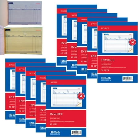 10 Books Carbonless Invoice Receipt Record 2 Part 50 Sets Duplicate Receipt Copy