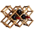 thumbnail image 1 of 10 Bottles Capacity Foldable Standing Wooden Countertop Wine Racks, 1 of 6