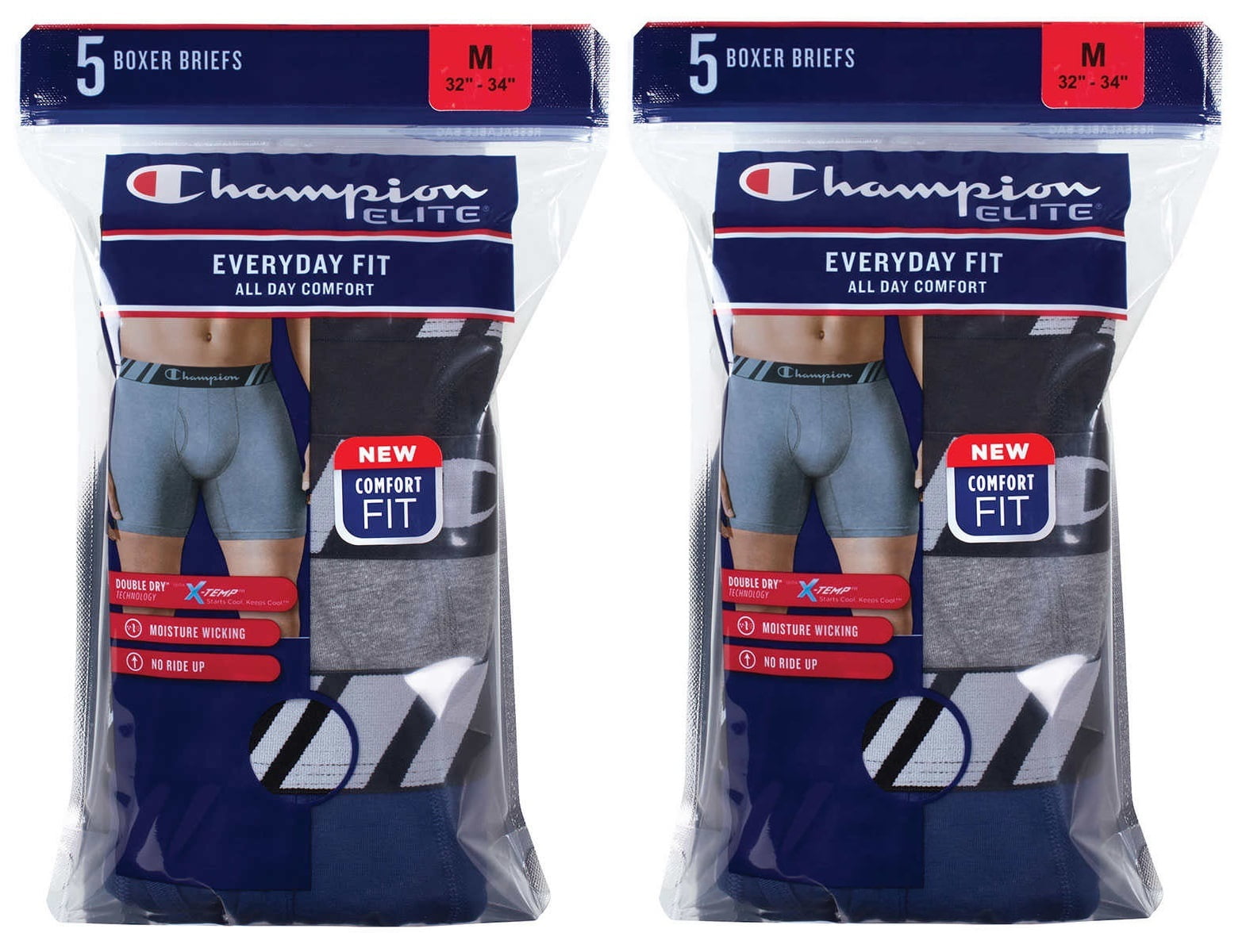 10 Boxer Brief Champion Men's Extra Large (XL) Boxer Brief (2 PACK OF 5 QT  EACH PACK )