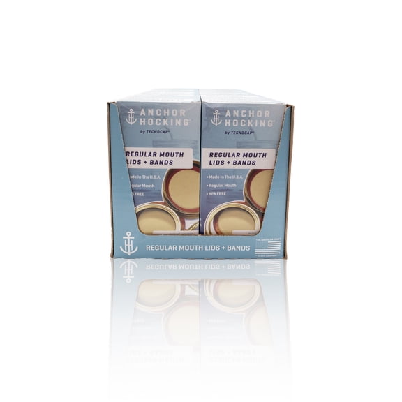 10 Boxes of 12 Regular Mouth Canning Lids & Bands