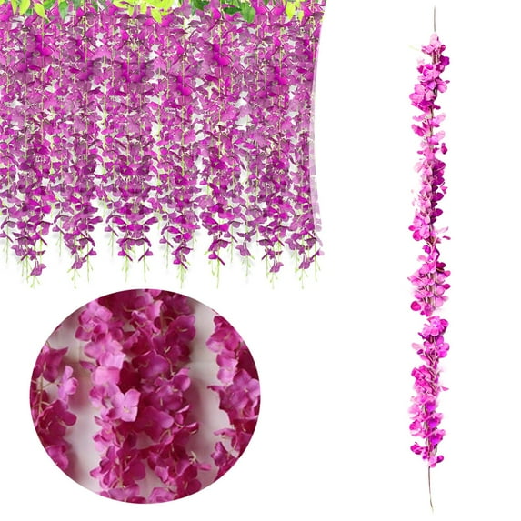 10 Branches Wisteria Hanging Flowers,6Ft Artificial White Wisteria Flowers Garland for Wedding Arch Ceremony Party Garden Home Backdrop Decor(Pink)