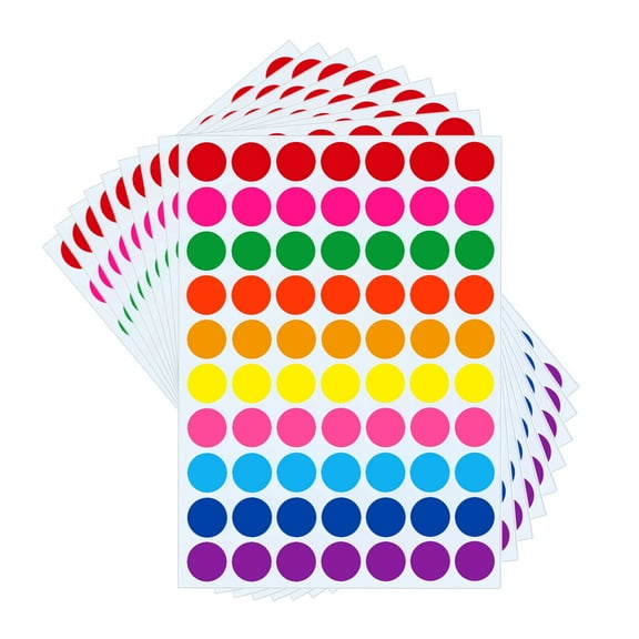 10 Bright Colors 3/4" Dot Stickers Round Color Coding Labels. 4200 Pcs Self Adhesive Circle Dot Stickers