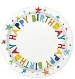 Way To Celebrate Birthday Multicolor 7" Round Paper Party Plates 10 Count