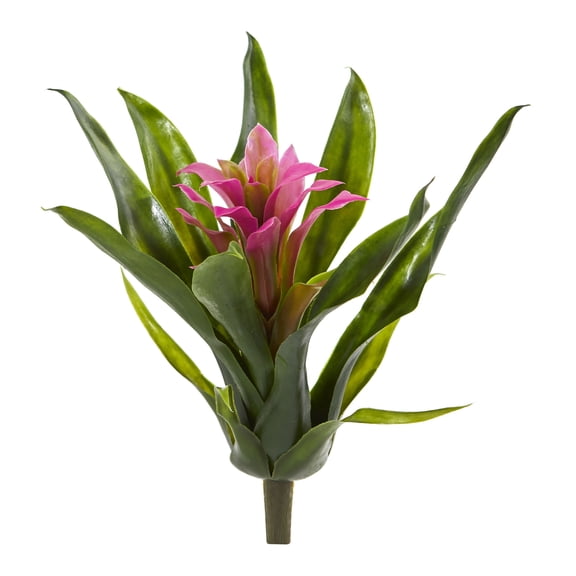 Nearly Natural  10 in. Bromeliad Artificial Flower Purple - Set of 6