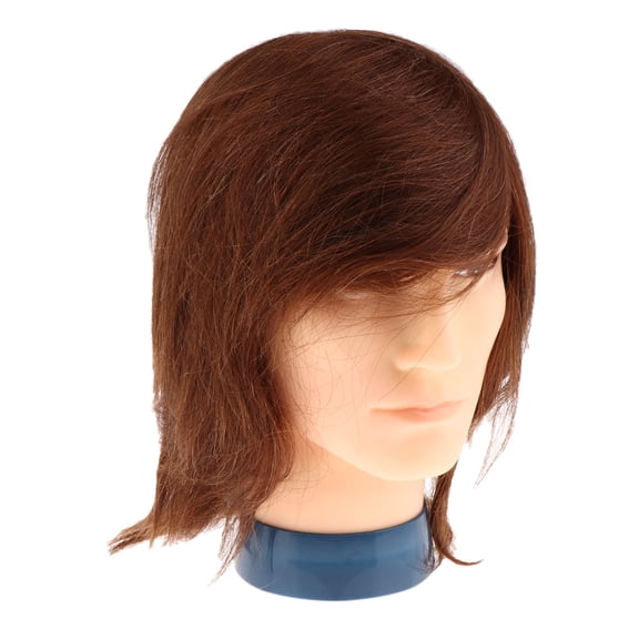 10'' Brown Male Head Hair Hairdressing Styling Mannikin