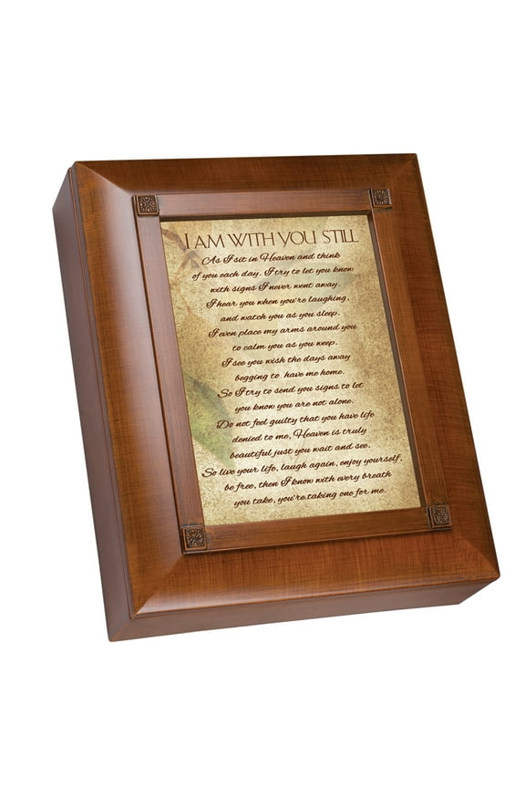 10" Brown and Beige "I AM WITH YOU STILL" Poem Themed Remembrance Keepsake Box