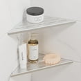 thumbnail image 1 of 10" Brushed Corner Wall Shelf Set of 2, Floating Corner Shelves for Wall, 304 Stainless Steel Shower Storage Shelves for Bathroom, No Drilling, 1 of 17