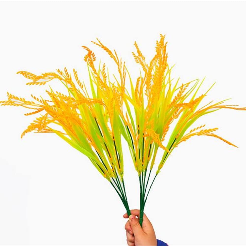 10 Bunch Single Artificial Rice Ear Fake Plant Seedling Rice Plastic ...