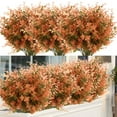 thumbnail image 1 of 10 Bundles Artificial Fall Flowers No Fade Faux Autumn Plants, Fake Indoor Outdoor Greenery for Thanksgiving Christmas Wedding Party Home Garden Fireplace Décor(Brown), 1 of 8