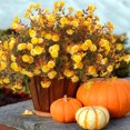 thumbnail image 1 of 10 Bundles Artificial Fall Flowers for Outdoors Fake Plants - Faux Outside Greenery Boxwood No Fade Plastic Shrubs Decor Farmhouse Home Garden Thanksgiving (Fall Red), 1 of 5