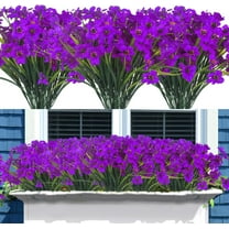 10 Bundles Artificial Flowers, Outdoor Indoor UV Resistant Fake Flowers No Fade Faux Plastic Plants Garden Porch Window Box Decoration