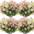 thumbnail image 1 of 10 Bundles Artificial Flowers Outdoor UV Resistant Fake Flowers No Fade Faux Plants Garden Porch Window Box Decorating (Pink), 1 of 5