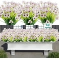 10 Bundles Artificial Flowers for Outdoors, UV Resistant Fake Flowers
