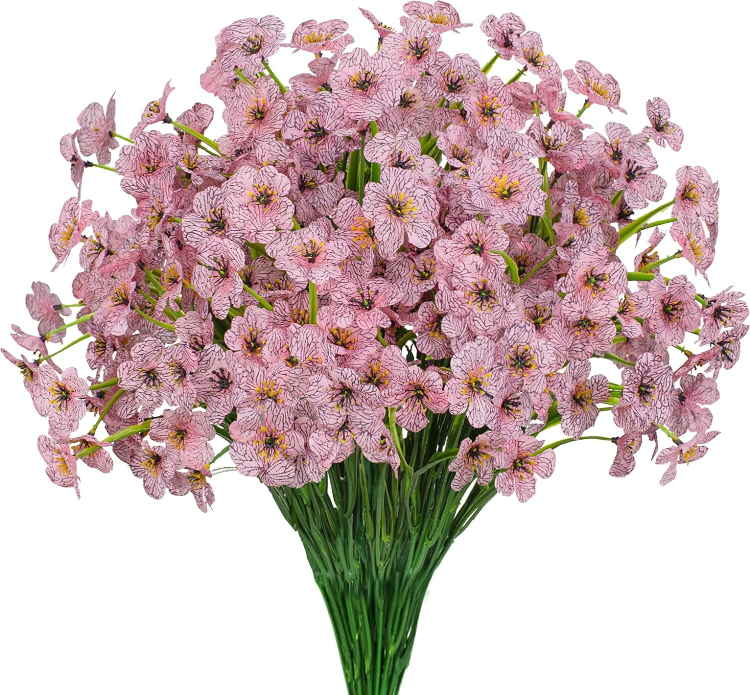 10 Bundles Artificial Flowers UV Resistant Outdoor Plants No Fade Faux Plastic Shrubs Fake Silk Flowers Window Box Garden Porch Home Decoration(Fuchsia)