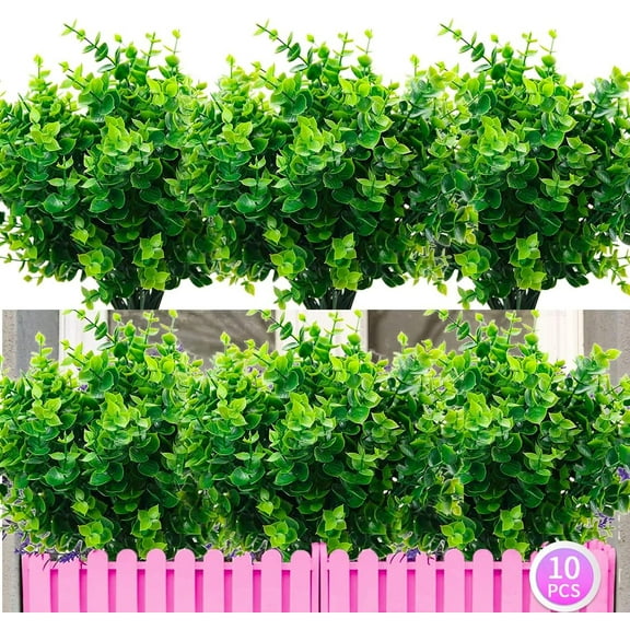 10 Bundles Artificial Lavender Flowers Artificial Flowers and Plants UV Resistant Plastic Outdoor Indoor Purple Fake for Home Decor Spring Garden Farmhouse Porch Pot Window Box Wedding Home