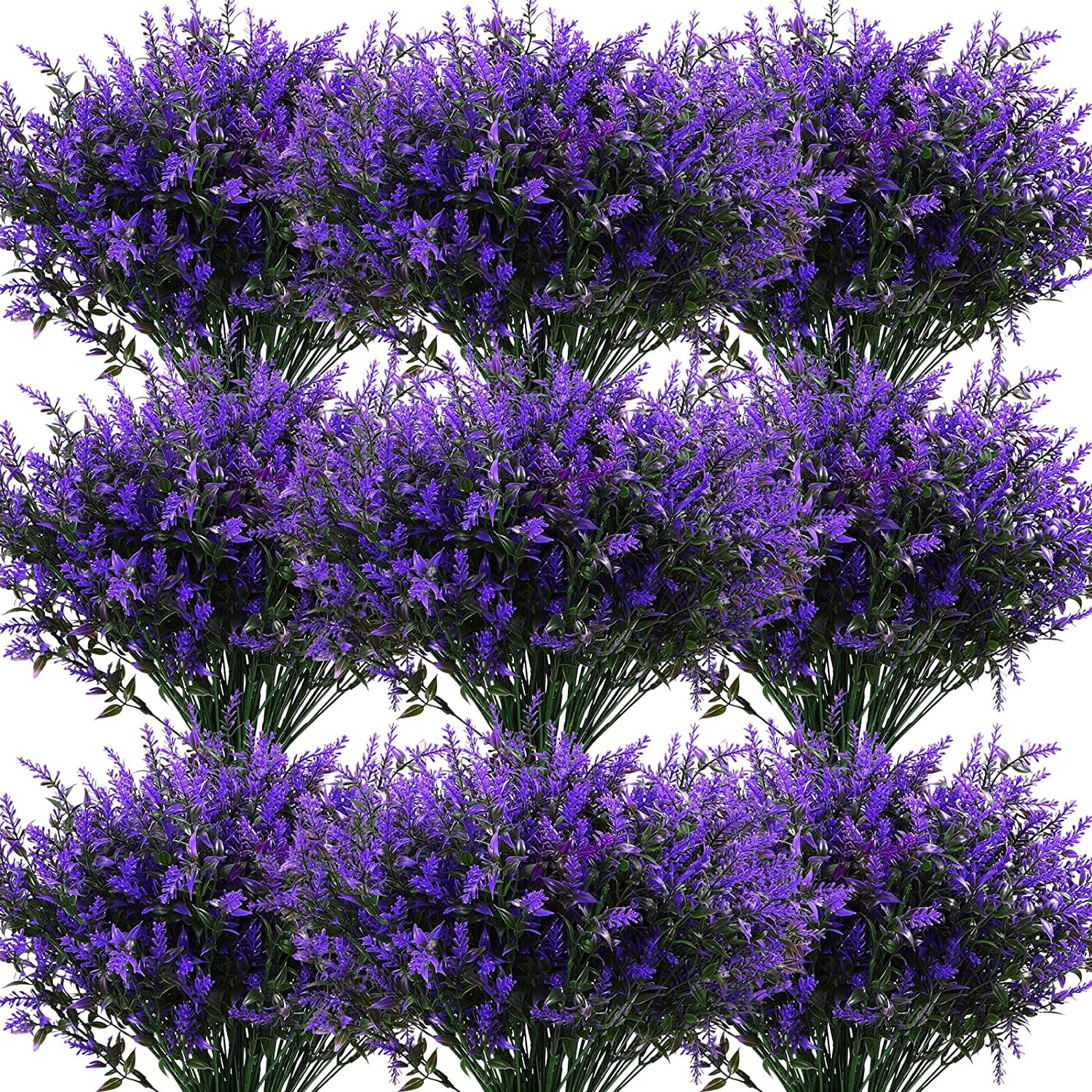 10 Bundles Artificial Lavender Flowers Outdoor UV Resistant Plastic ...