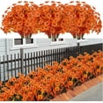 thumbnail image 1 of 10 Bundles Artificial Outdoor UV Resistant Flowers No Fade Fake Outside Flowers Plastic Greenery Faux Shrubs Garden Porch Window Box Home Decoration(Purple), 1 of 5