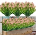 10 Bundles Artificial Plants Outdoor Fake Grass with Lavender Flowers